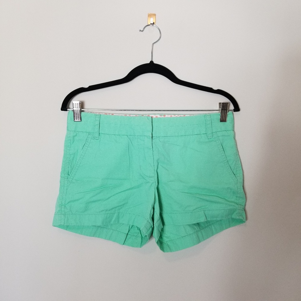 J Crew Mint Green Chino Shorts Size 2